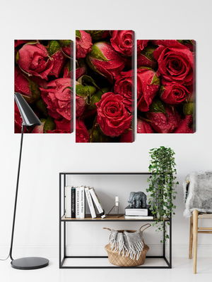 Ljuddämpande tavla - Roses with water drops