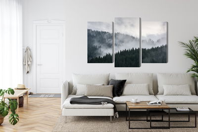 Ljuddämpande tavla - Misty 3d forest landscape