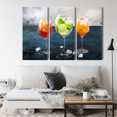 Ljuddämpande tavla - Glasses with summer cocktails