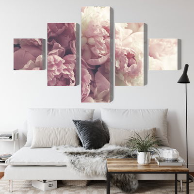 Ljuddämpande tavla - Peonies in shades of pink