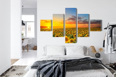 Ljuddämpande tavla - Sunset over a 3d sunflower