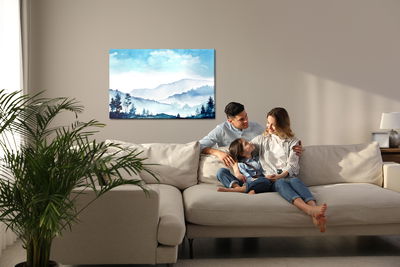 Ljuddämpande tavla - Watercolor mountains