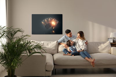 Ljuddämpande tavla - Black poker playing cards