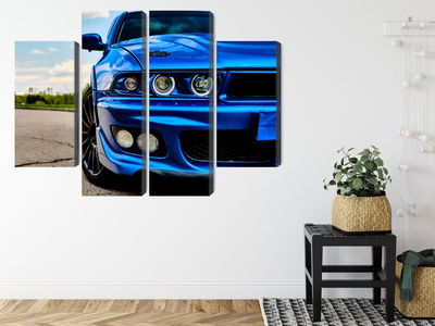 Ljuddämpande tavla - Front of a blue sports car