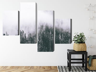 Ljuddämpande tavla - A forest shrouded in fog