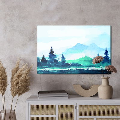 Ljuddämpande tavla - Watercolor mountain landscape