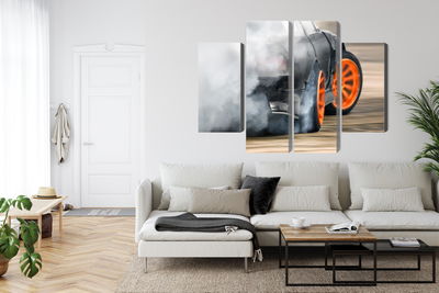 Ljuddämpande tavla - Drifting car in a puff