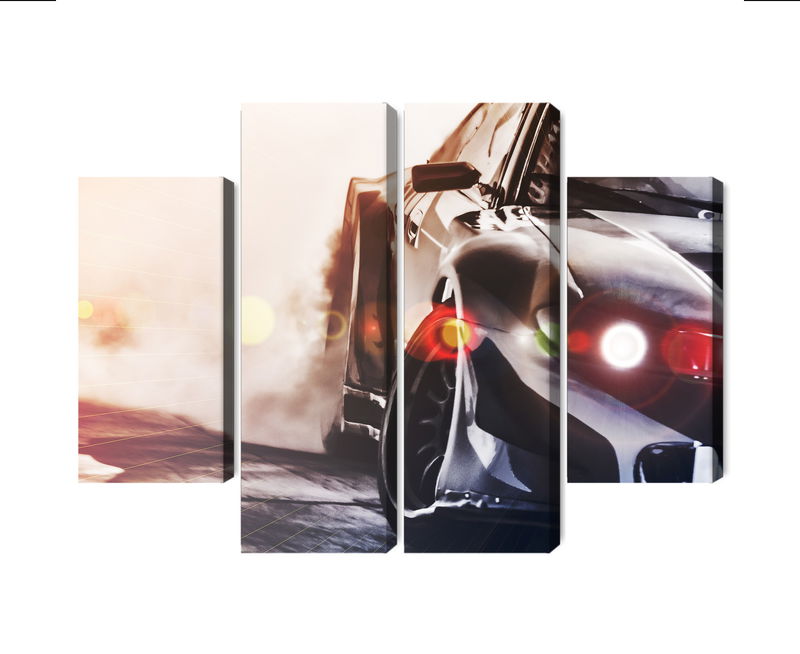 Ljuddämpande tavla - Black drifting 3d car