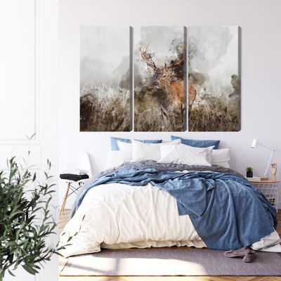 Ljuddämpande tavla - A deer painted with 3d