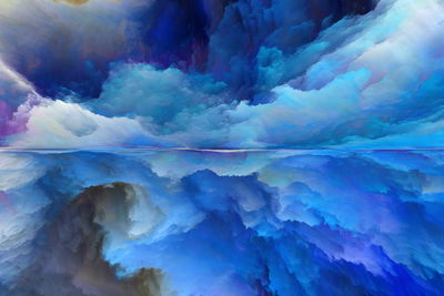 Ljuddämpande tavla - Abstract reflection of clouds