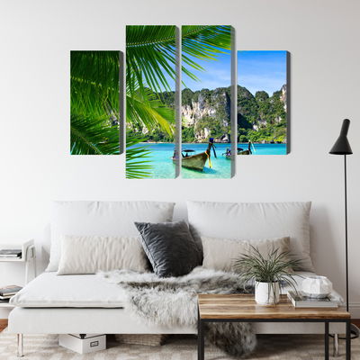 Ljuddämpande tavla - Tropical landscape 3d