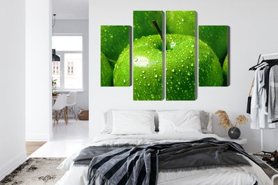 Ljuddämpande tavla - Green apples on a macro scale