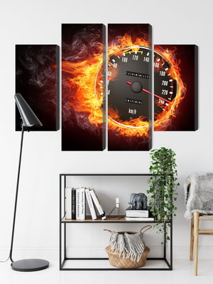 Ljuddämpande tavla - Speedometer in flames