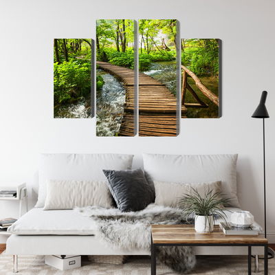 Ljuddämpande tavla - Wooden pier in the forest