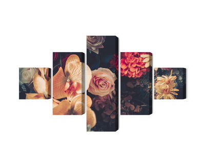 Ljuddämpande tavla - Multi-colored flowers