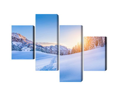 Ljuddämpande tavla - The alps at winter time 3d