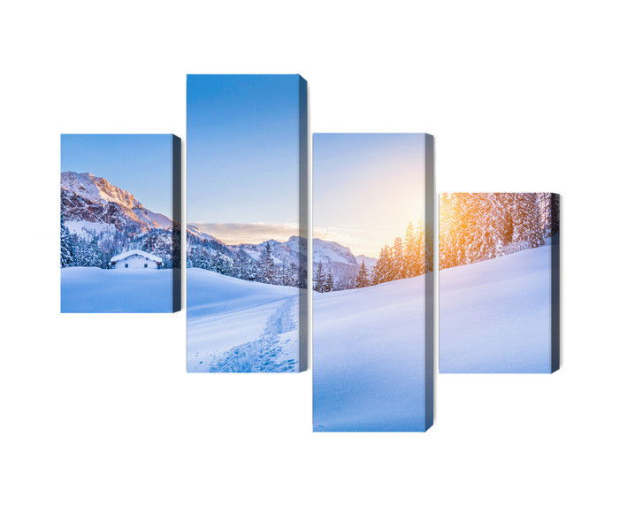 Ljuddämpande tavla - The alps at winter time 3d