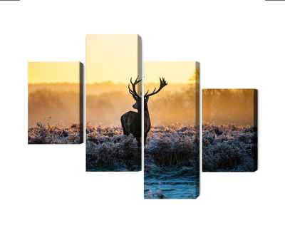 Ljuddämpande tavla - Deer on the rut in 3d