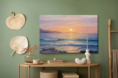 Ljuddämpande tavla - Sunrise and the sea