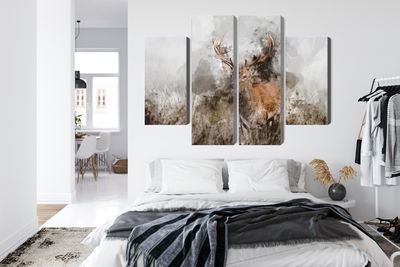 Ljuddämpande tavla - A deer painted with 3d