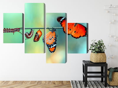 Ljuddämpande tavla - Colorful caterpillars