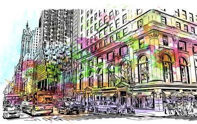 Ljuddämpande tavla - New York city buildings