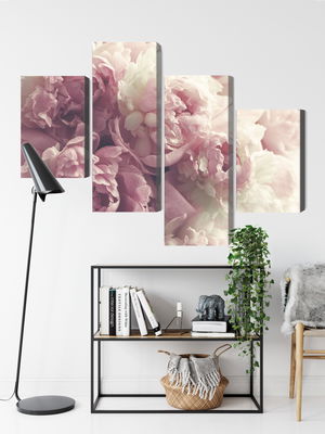 Ljuddämpande tavla - Peonies in shades of pink