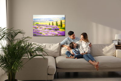 Ljuddämpande tavla - Blooming lavender field