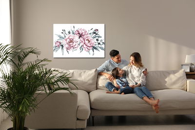 Ljuddämpande tavla - Composition of peony flowers