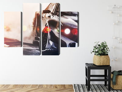 Ljuddämpande tavla - Black drifting 3d car