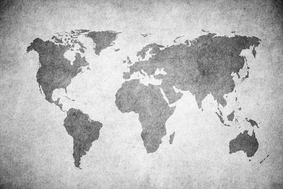 Ljuddämpande tavla - World map in shades of grey