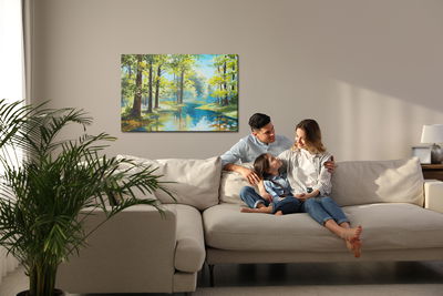 Ljuddämpande tavla - The forest landscape is