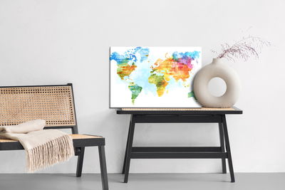 Ljuddämpande tavla - Multicolored map painted