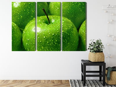 Ljuddämpande tavla - Green apples on a macro scale