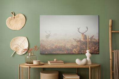 Ljuddämpande tavla - Deer in the fog