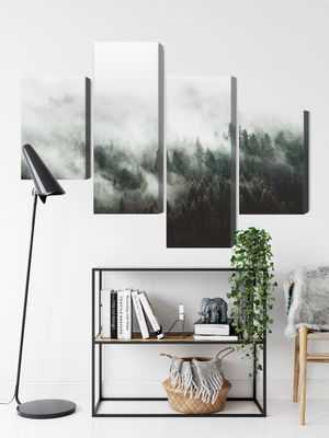 Ljuddämpande tavla - 3d misty forest landscape