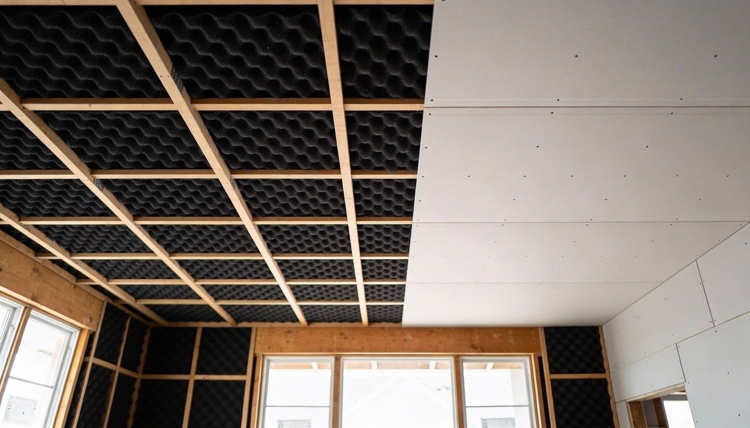 Kunskapsportal om ljudisolering av tak i kontor som minskar ljud från ovanliggande våningar och förbättrar arbetsro.