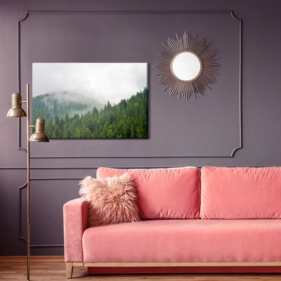 Ljuddämpande tavla - Fog over the coniferous