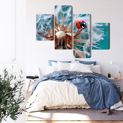 Ljuddämpande tavla - Ladybug on a dandelion