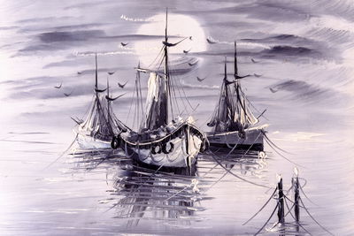 Ljuddämpande tavla - The sea and the ships are