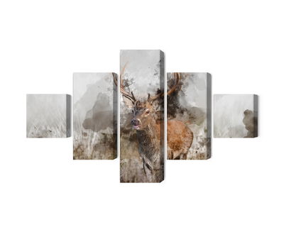 Ljuddämpande tavla - A deer painted with 3d