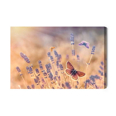 Ljuddämpande tavla - Butterflies among lavender
