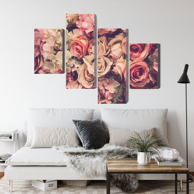 Ljuddämpande tavla - Delicate colorful 3d flowers