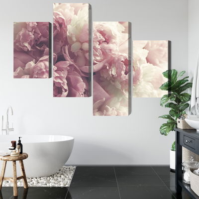 Ljuddämpande tavla - Peonies in shades of pink