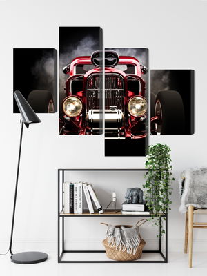 Ljuddämpande tavla - Hot rod car on a smoke