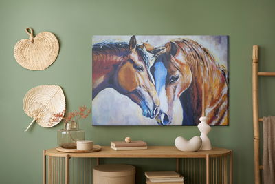 Ljuddämpande tavla - Horses in watercolour