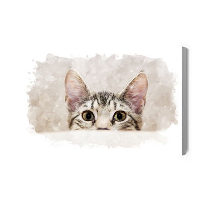 Ljuddämpande tavla - Curious kitten painted