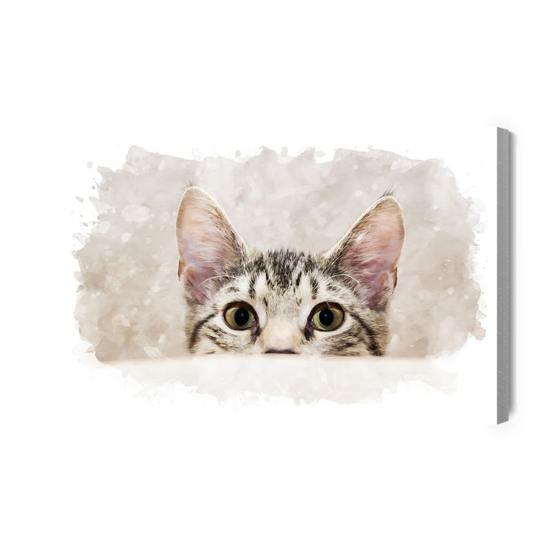 Ljuddämpande tavla - Curious kitten painted