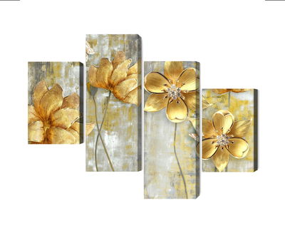 Ljuddämpande tavla - Decorative flowers in shades