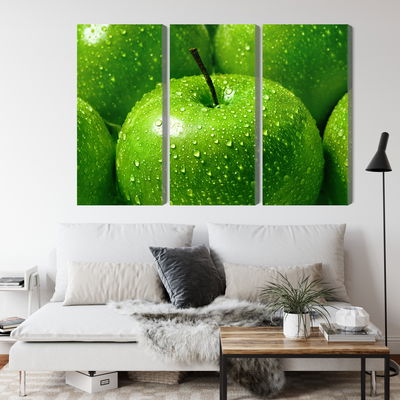 Ljuddämpande tavla - Green apples on a macro scale